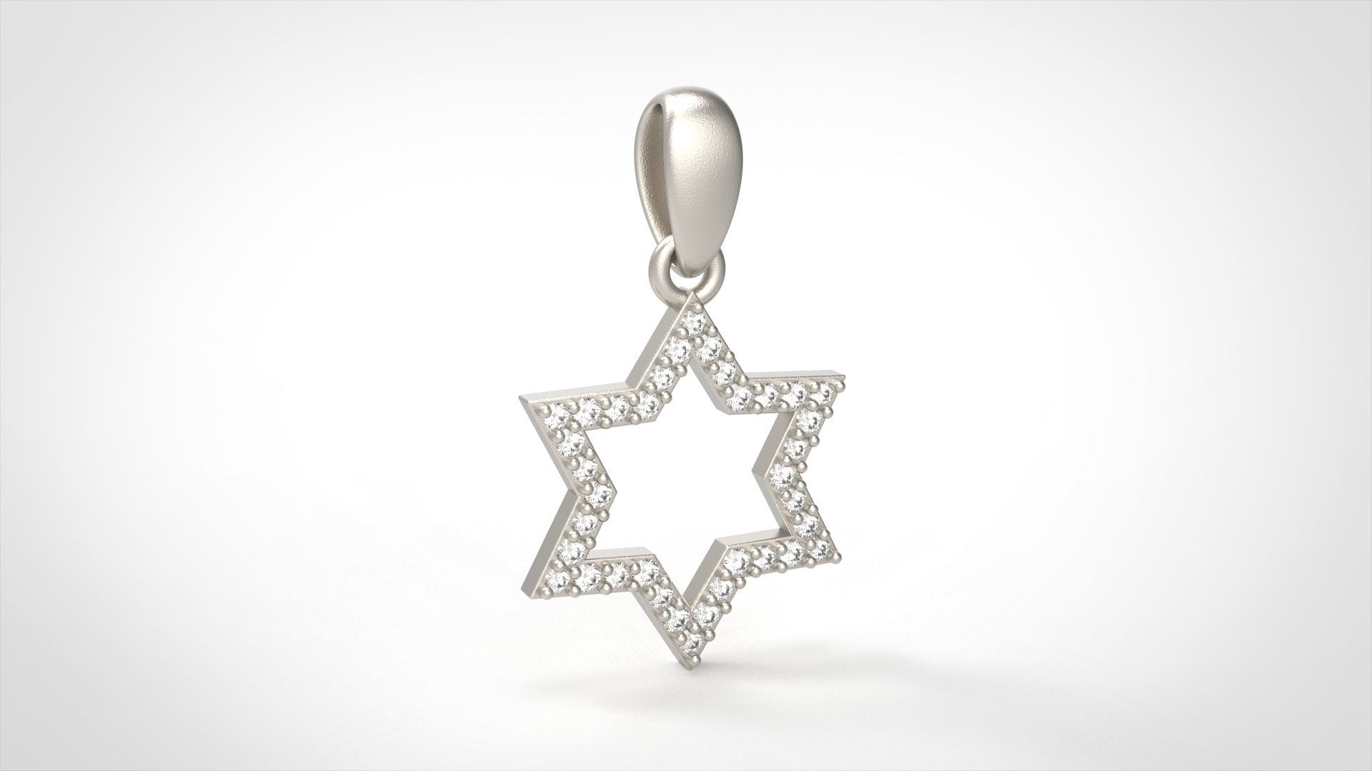 Model 405 Davud Star Diamond Pendant 3D print model_1