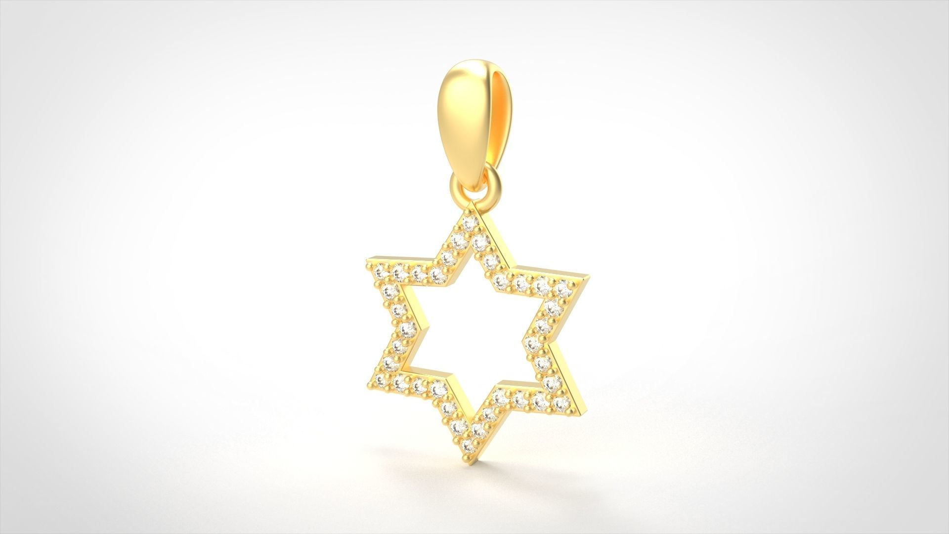 Model 405 Davud Star Diamond Pendant 3D print model_4