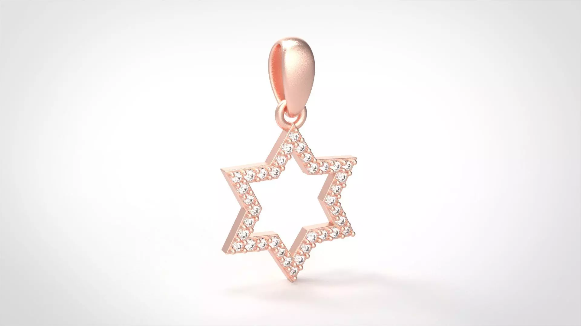 Model 405 Davud Star Diamond Pendant 3D print model_0