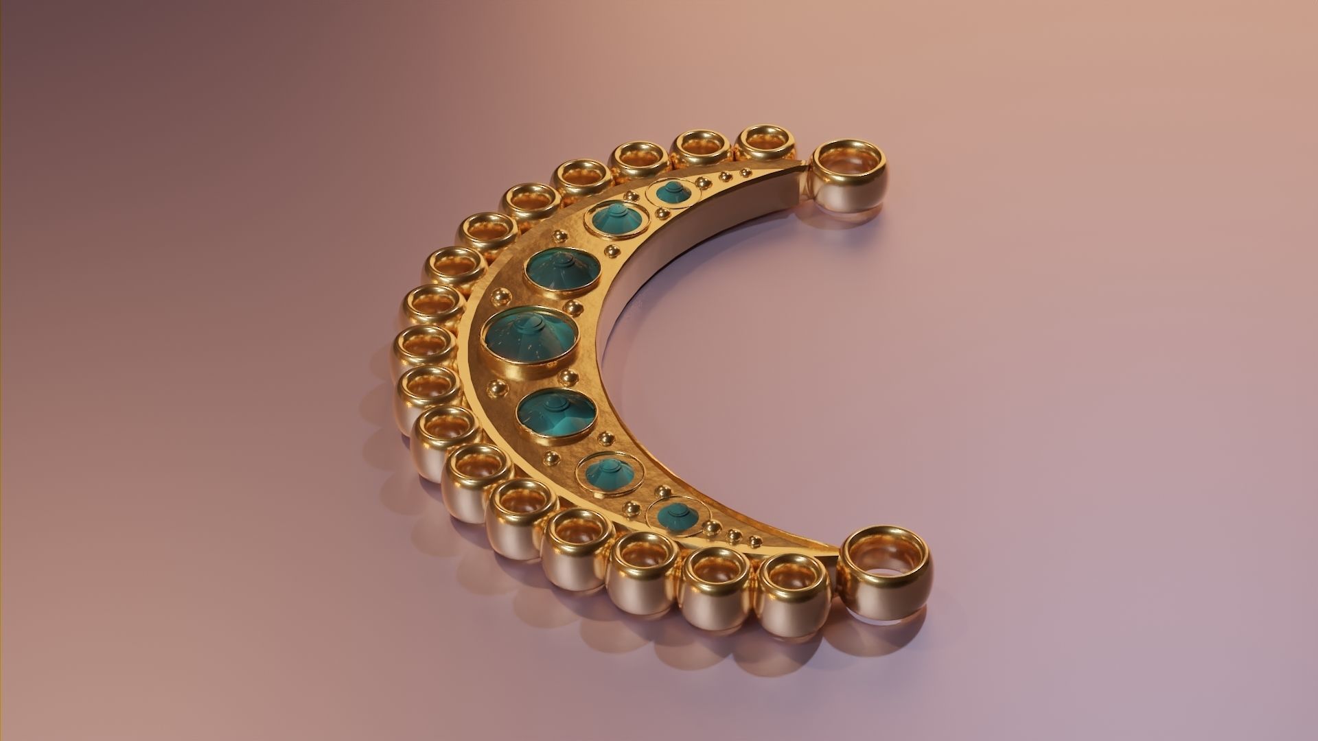 Moon pendant 3D print model_4