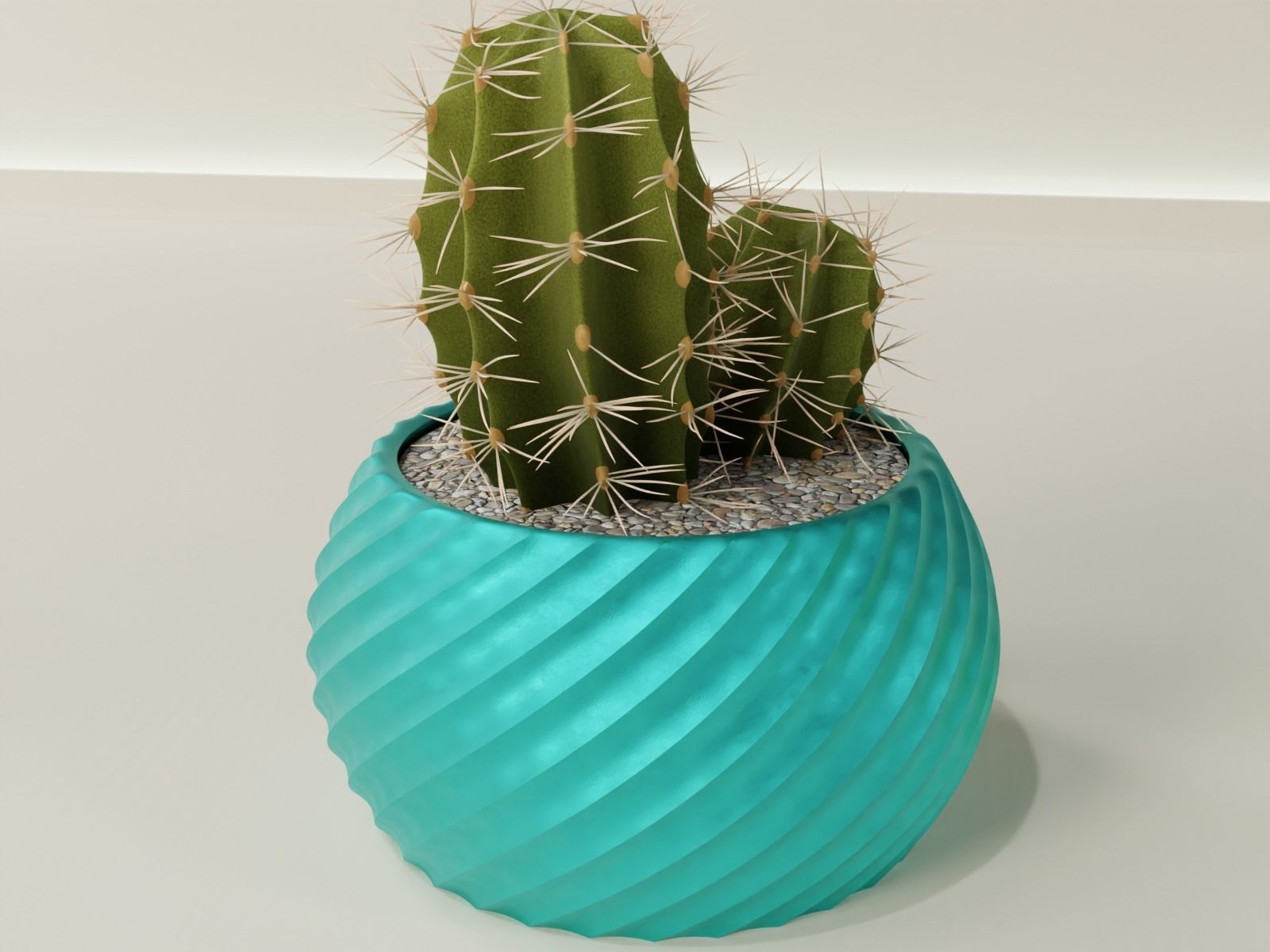 twist pot holder 75 3D print model_8