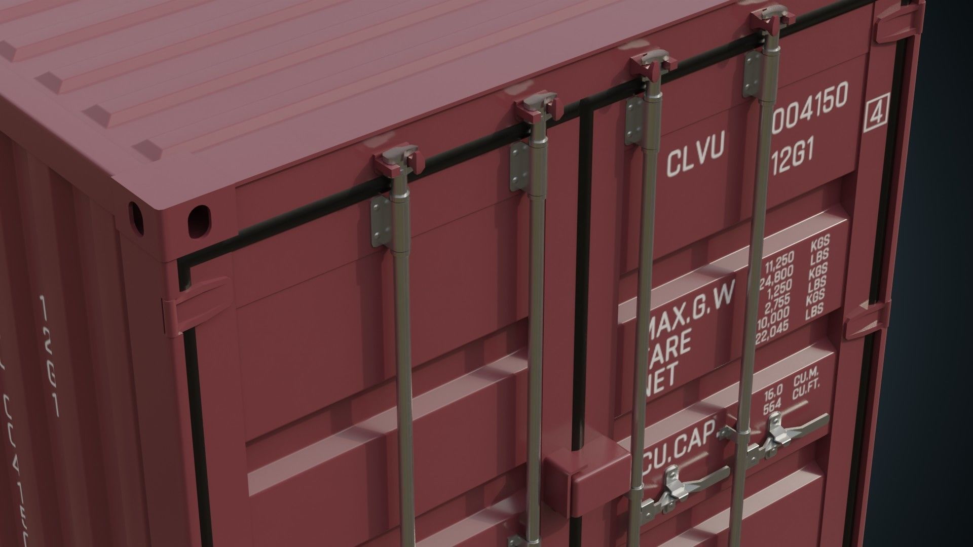 Cargo Container 5A Low-poly 3D model_8