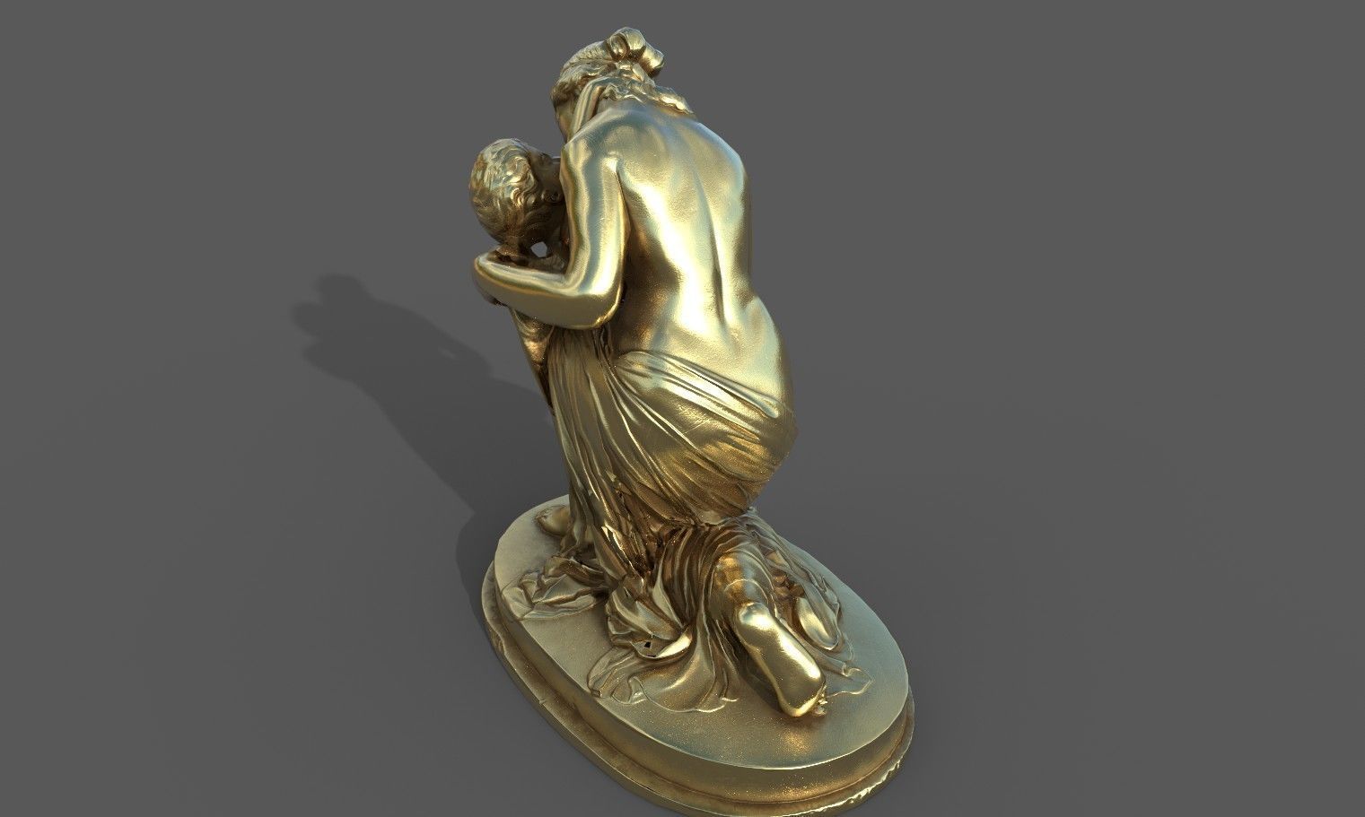 statue of Venus and Cupid  Low-poly 3D model_26
