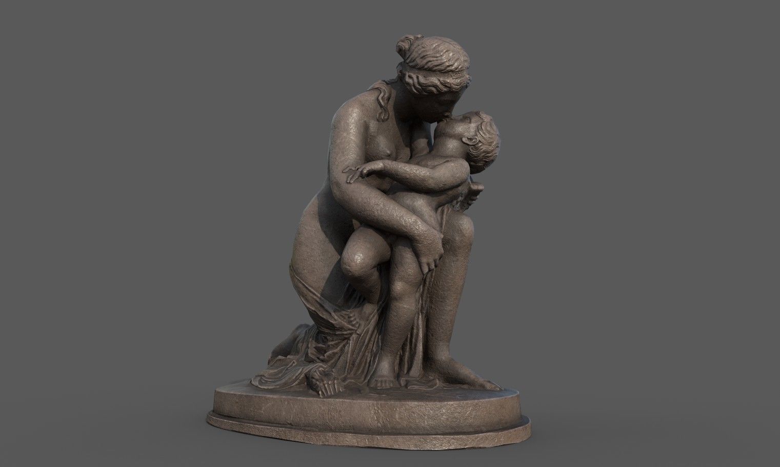 statue of Venus and Cupid  Low-poly 3D model_4