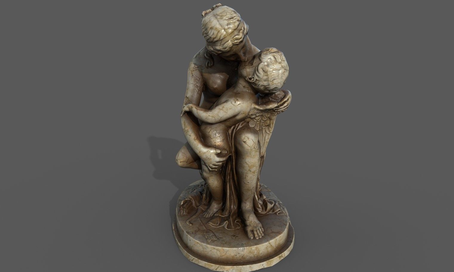 statue of Venus and Cupid  Low-poly 3D model_13