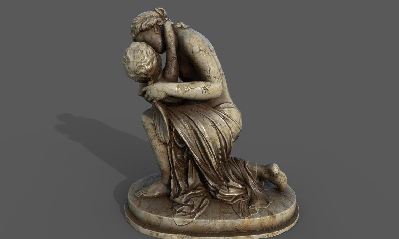 statue of Venus and Cupid  Low-poly 3D model_11