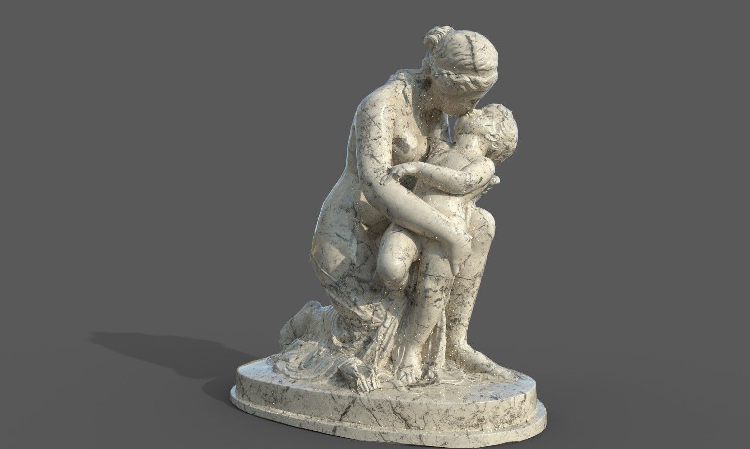 statue of Venus and Cupid  Low-poly 3D model_17