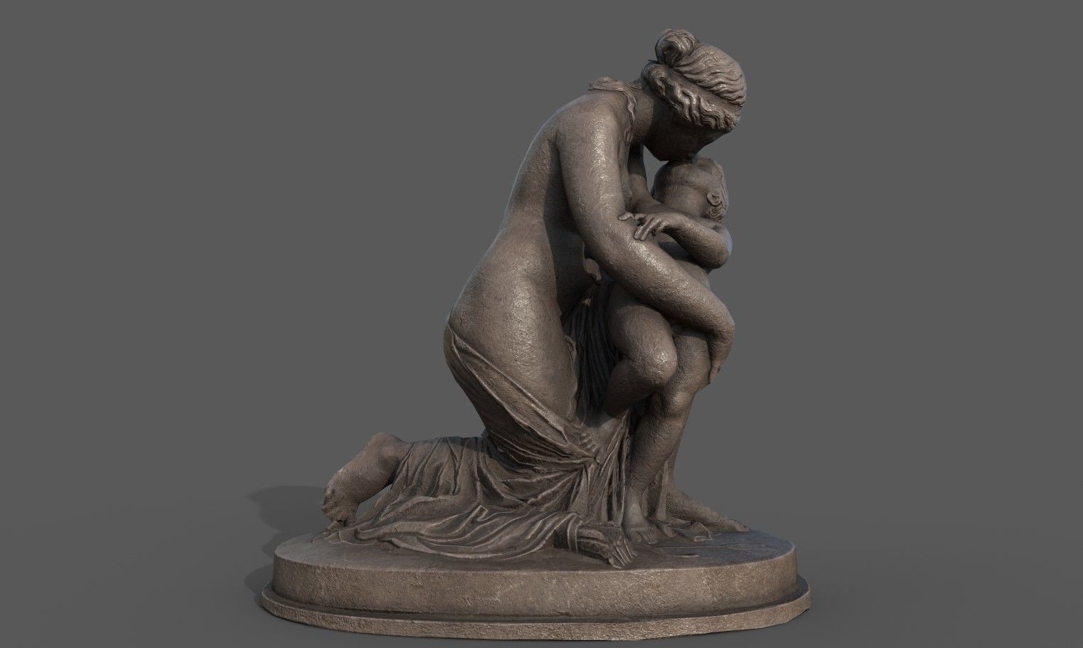 statue of Venus and Cupid  Low-poly 3D model_8