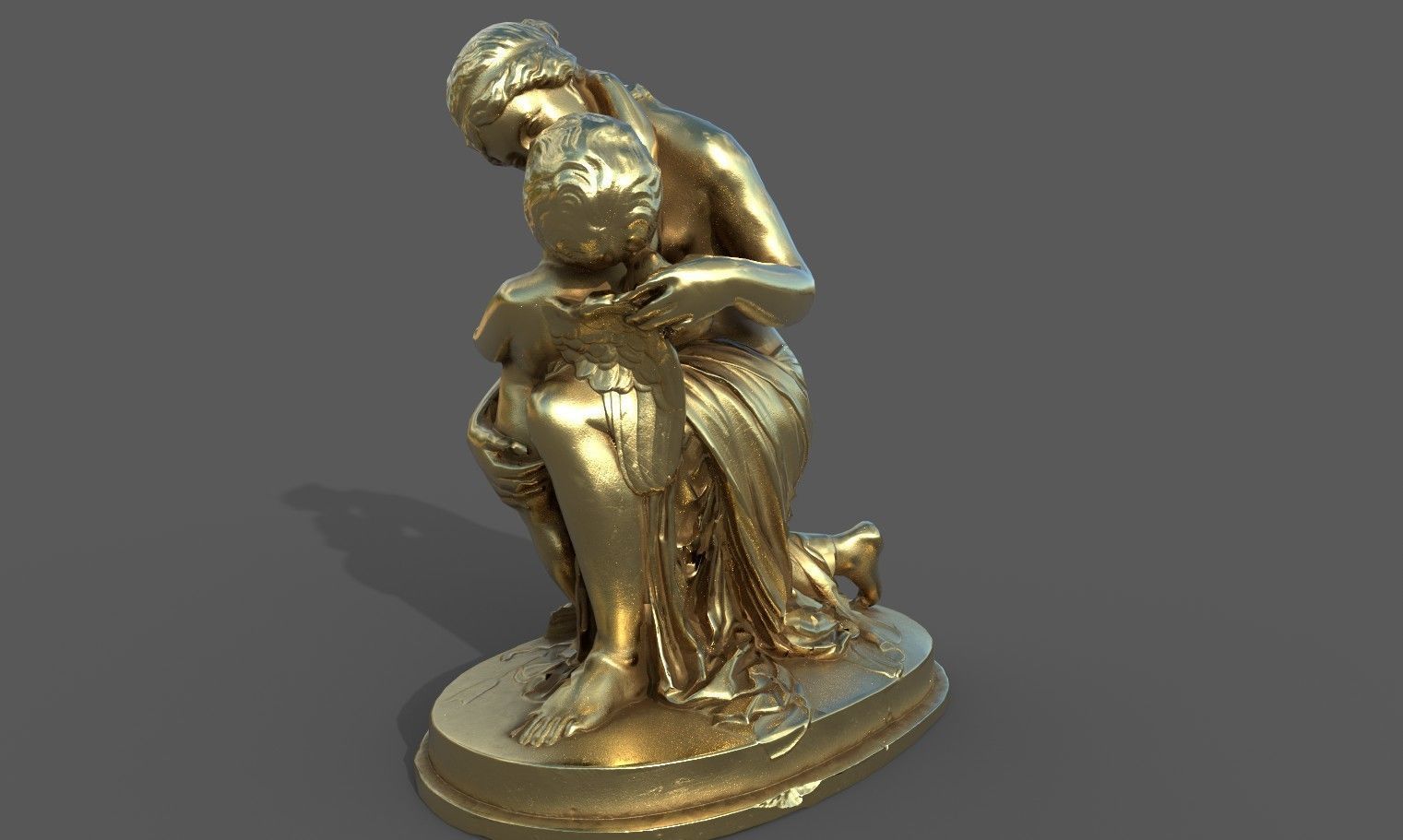 statue of Venus and Cupid  Low-poly 3D model_24
