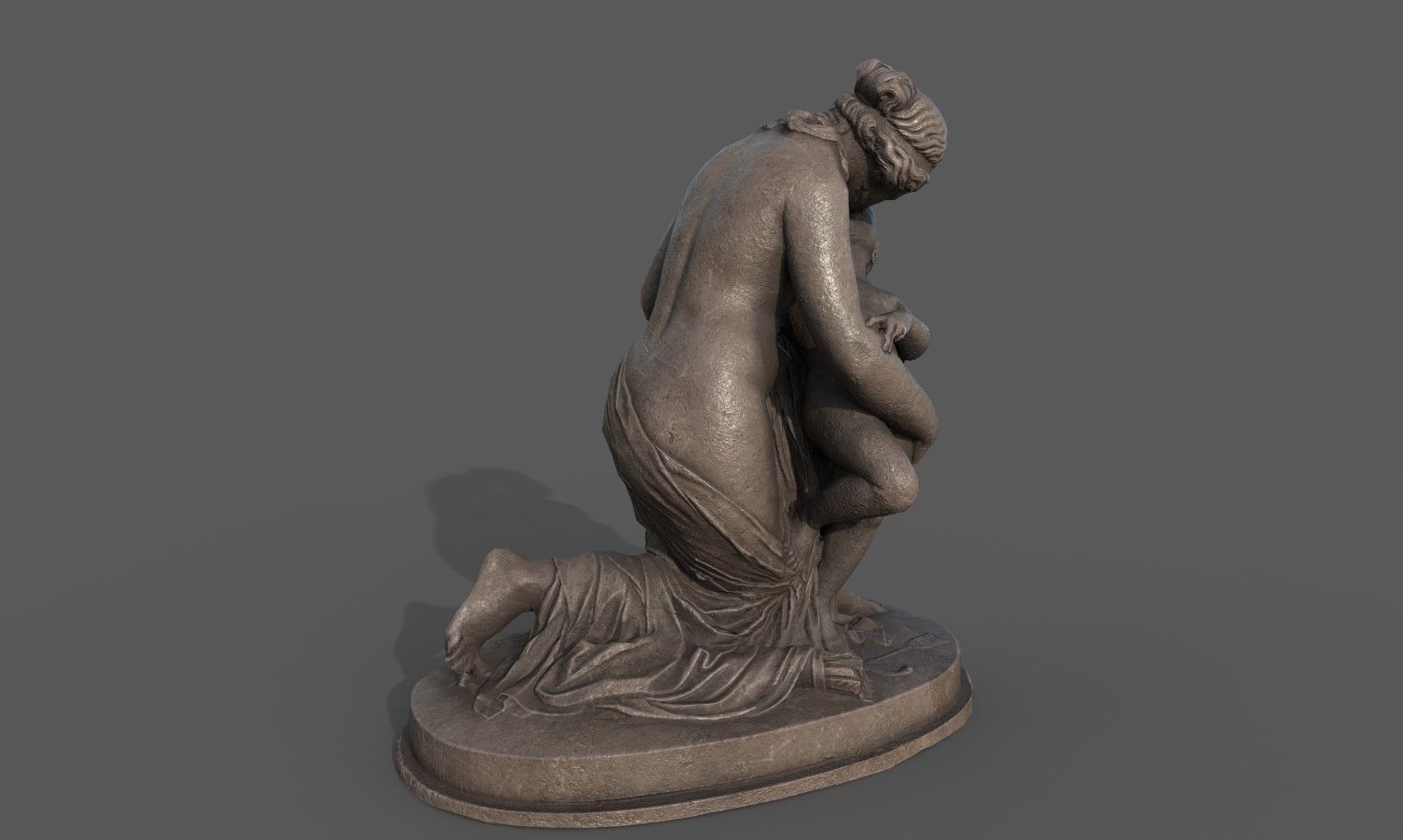 statue of Venus and Cupid  Low-poly 3D model_9