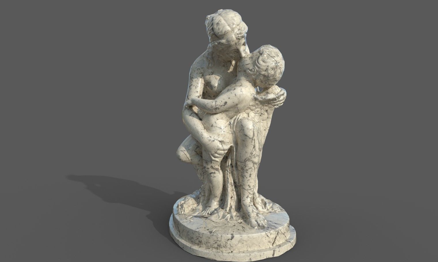 statue of Venus and Cupid  Low-poly 3D model_18