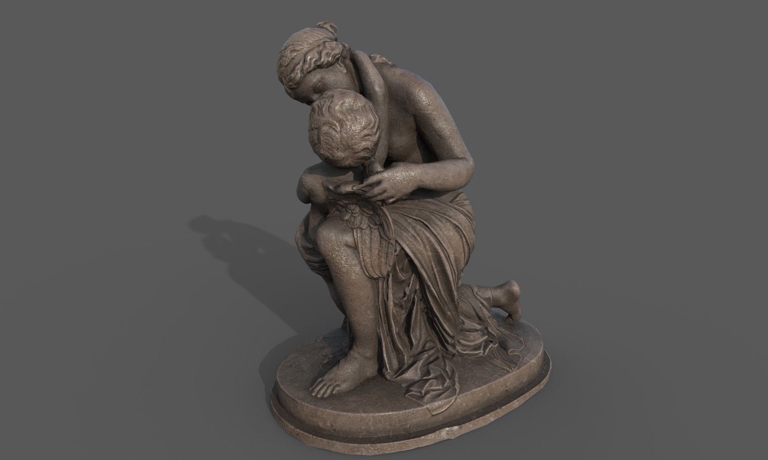 statue of Venus and Cupid  Low-poly 3D model_6
