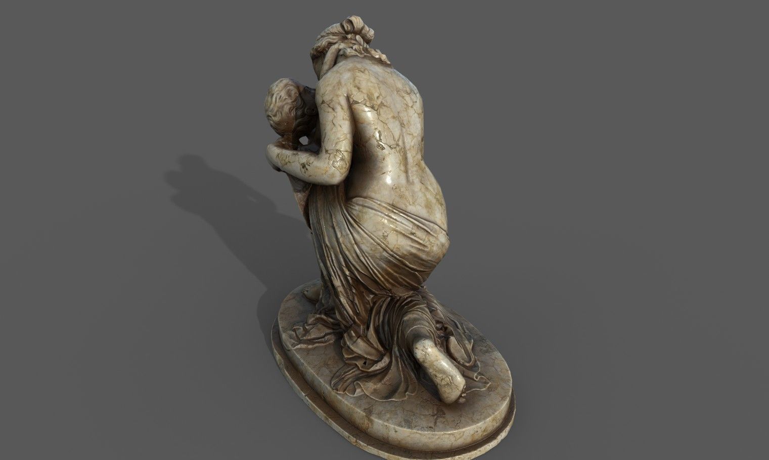 statue of Venus and Cupid  Low-poly 3D model_10