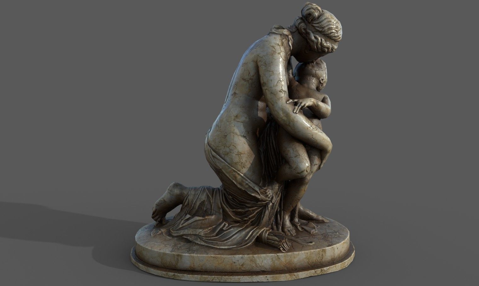 statue of Venus and Cupid  Low-poly 3D model_15