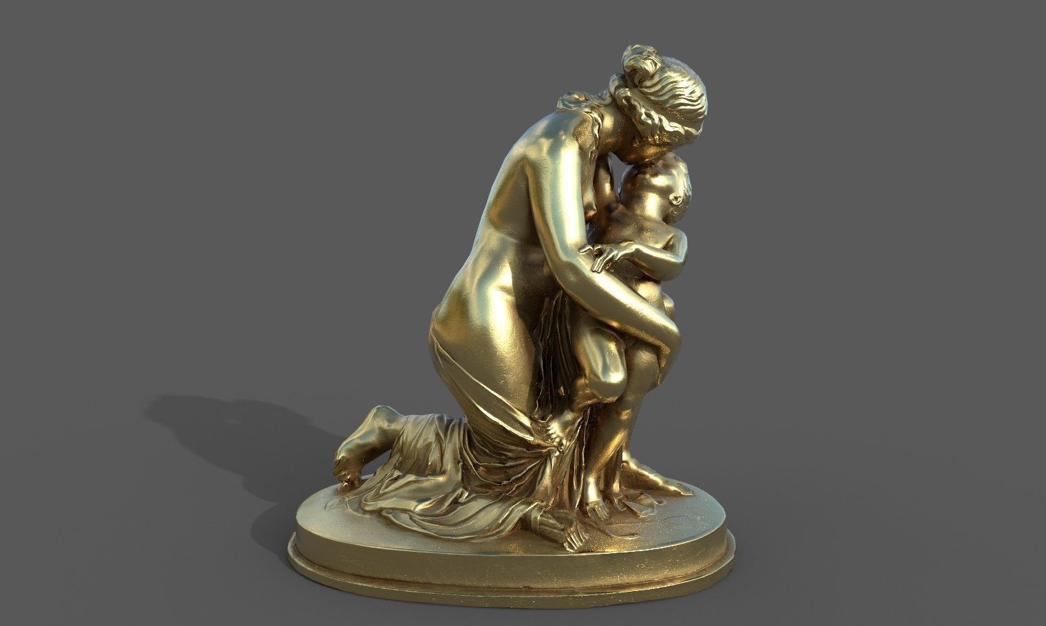 statue of Venus and Cupid  Low-poly 3D model_22