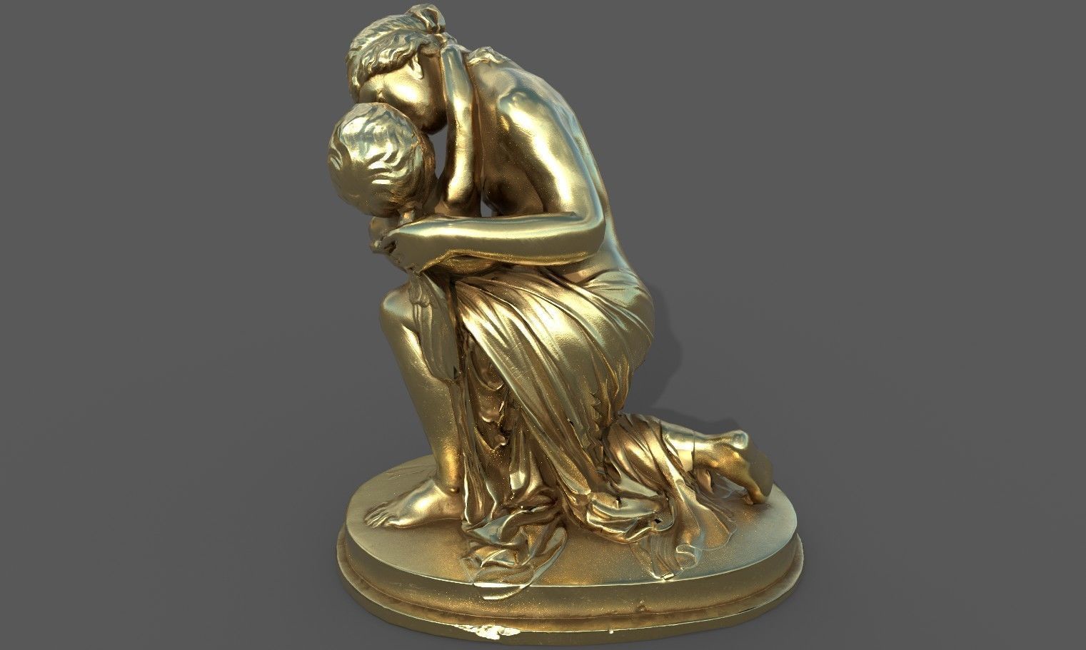 statue of Venus and Cupid  Low-poly 3D model_25