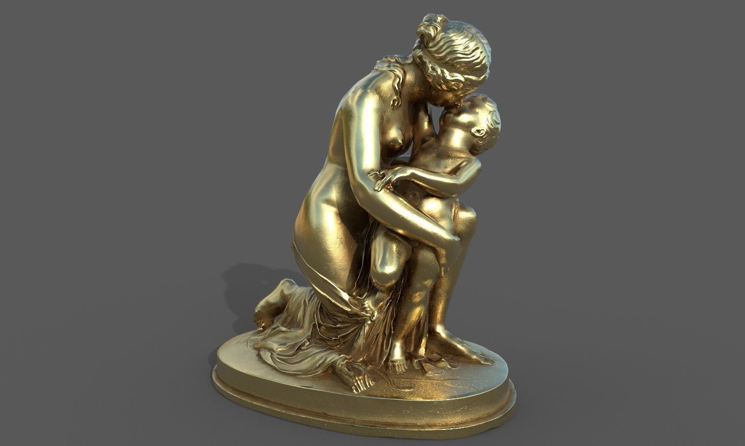 statue of Venus and Cupid  Low-poly 3D model_23