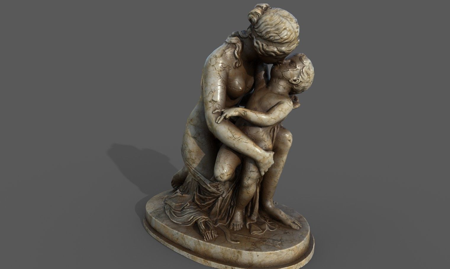 statue of Venus and Cupid  Low-poly 3D model_14