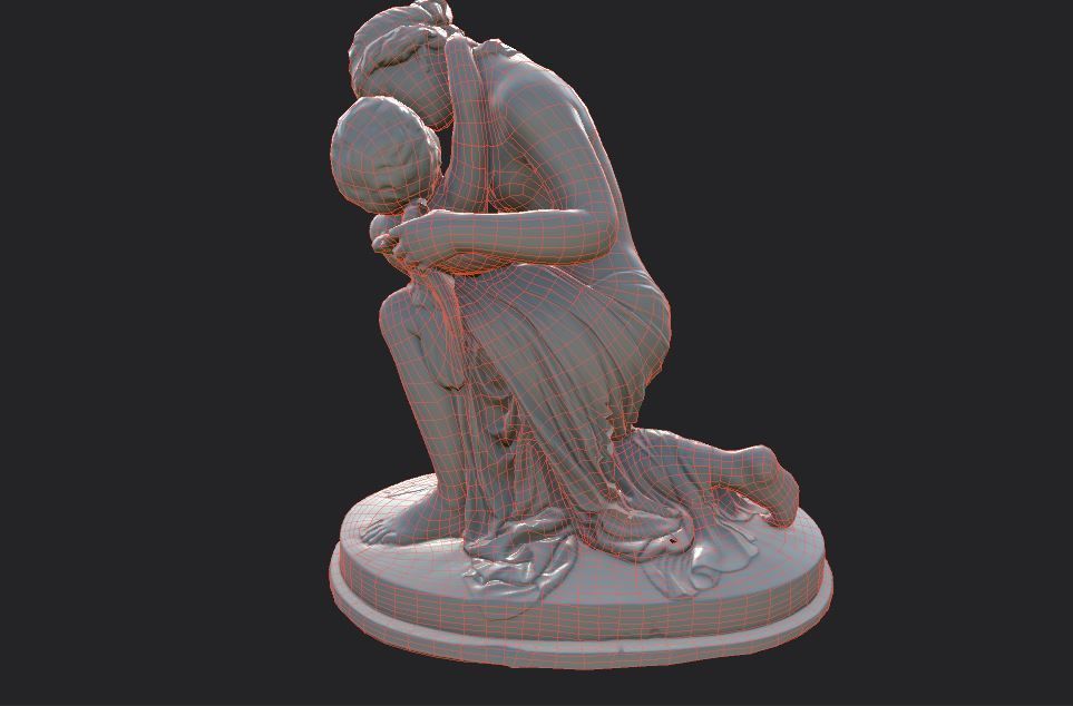 statue of Venus and Cupid  Low-poly 3D model_27