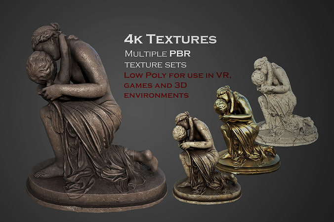 statue of Venus and Cupid  Low-poly 3D model