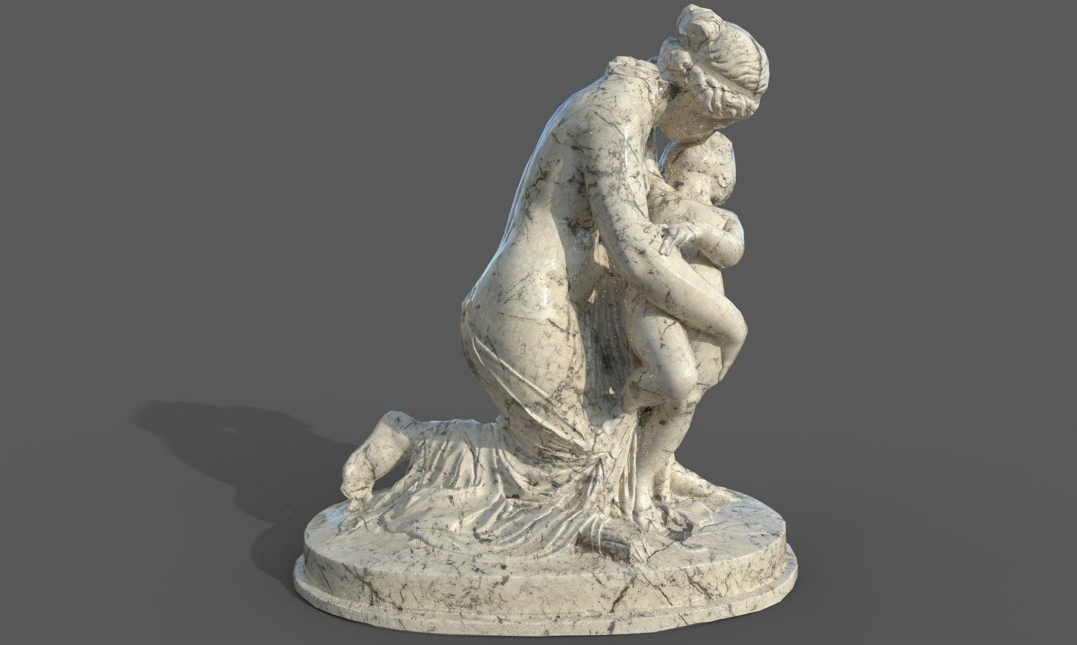 statue of Venus and Cupid  Low-poly 3D model_16