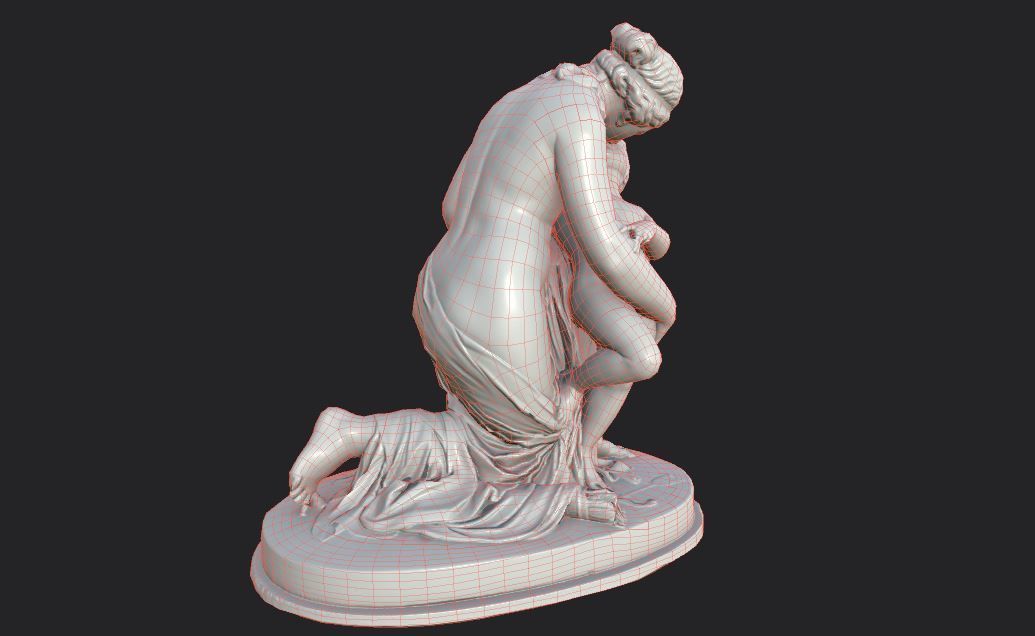 statue of Venus and Cupid  Low-poly 3D model_28