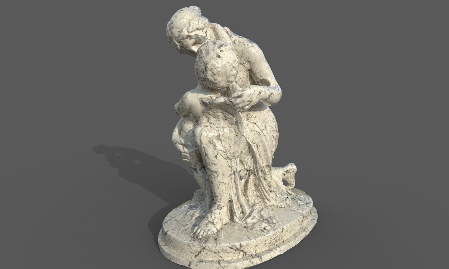 statue of Venus and Cupid  Low-poly 3D model_19