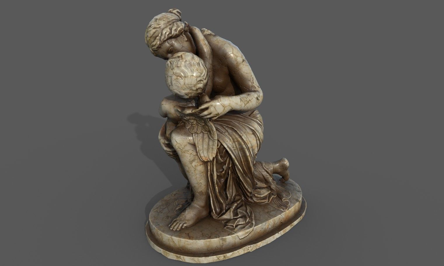 statue of Venus and Cupid  Low-poly 3D model_12