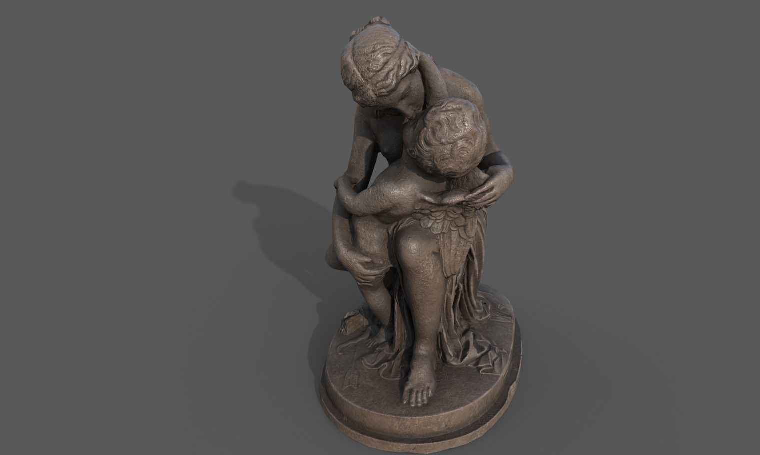 statue of Venus and Cupid  Low-poly 3D model_7