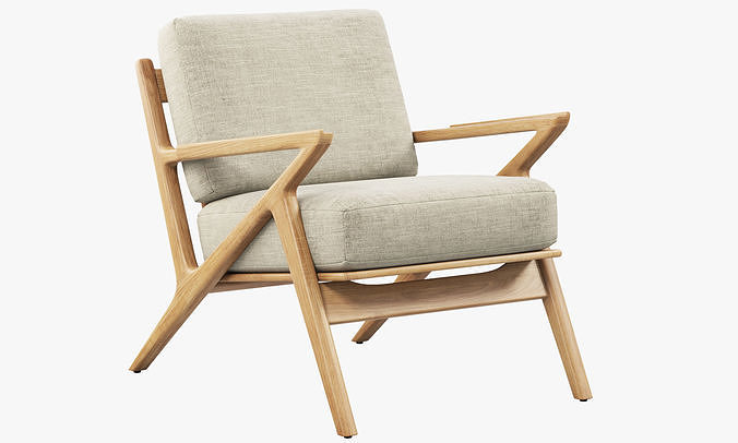 Joybird Soto Concave Arm Chair 3D model 2