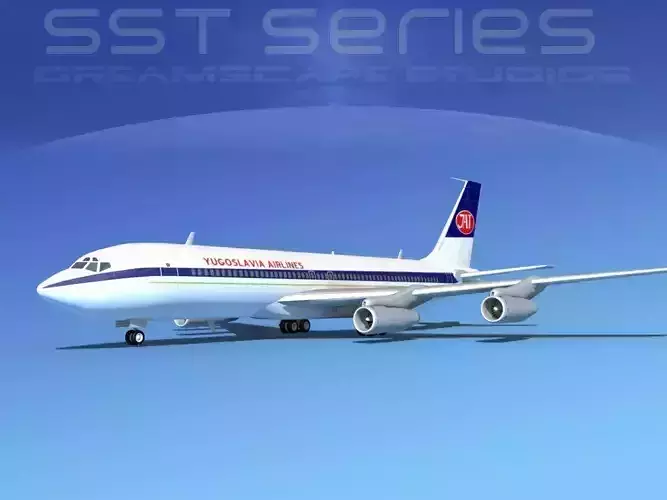 Boeing 707-320 SS JAT Yugoslavia  3D model
