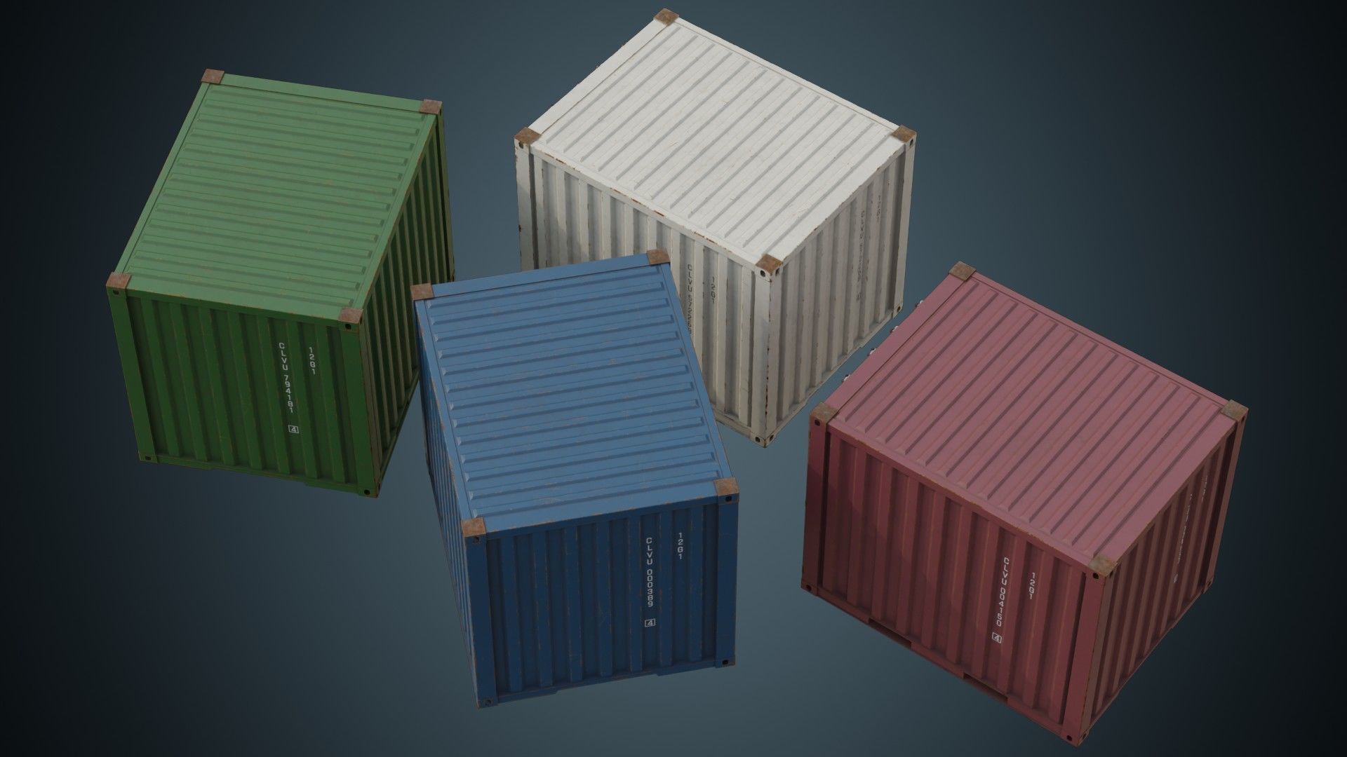 Cargo Container 5B Low-poly 3D model_1