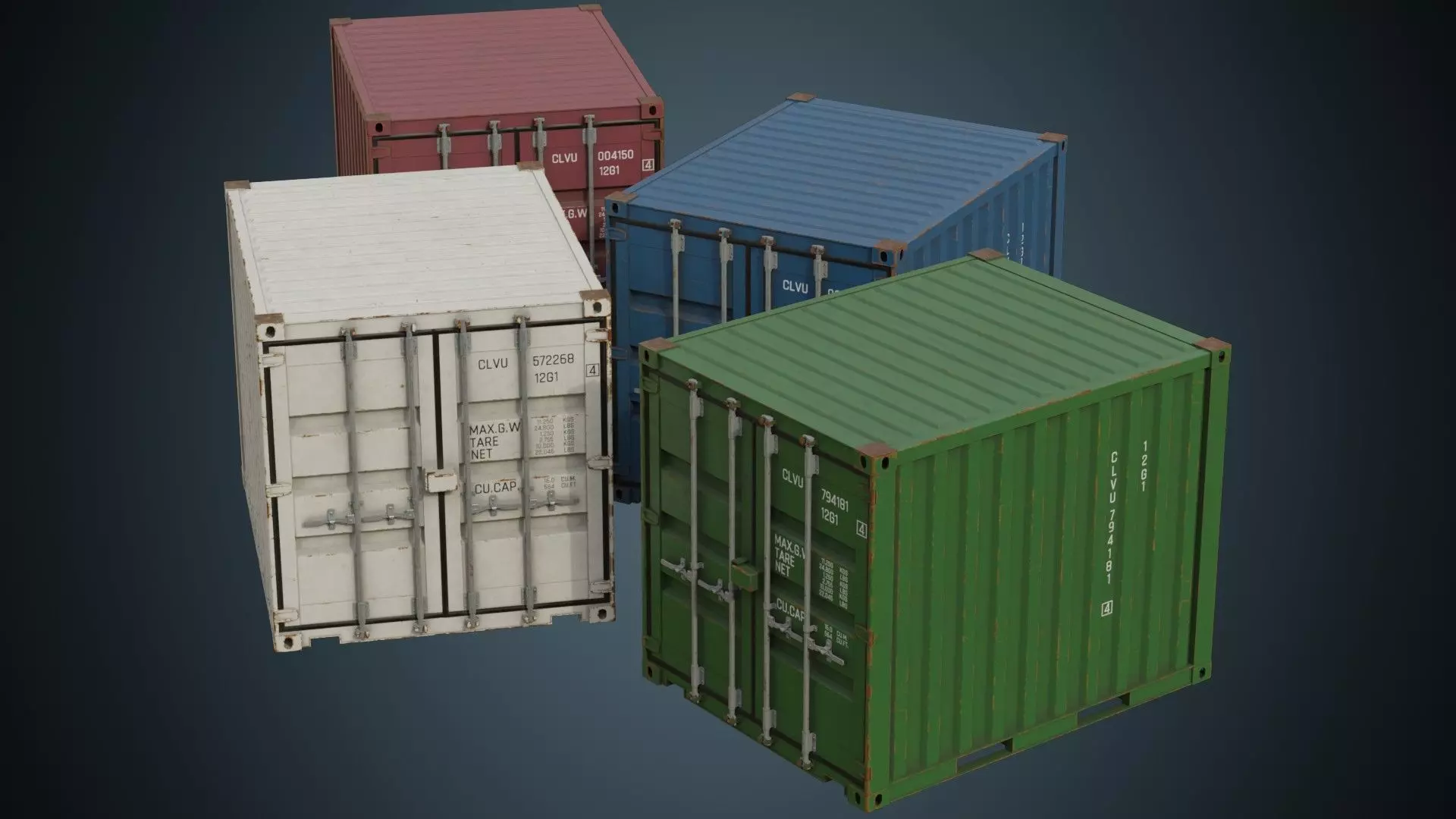 Cargo Container 5B Low-poly 3D model_0