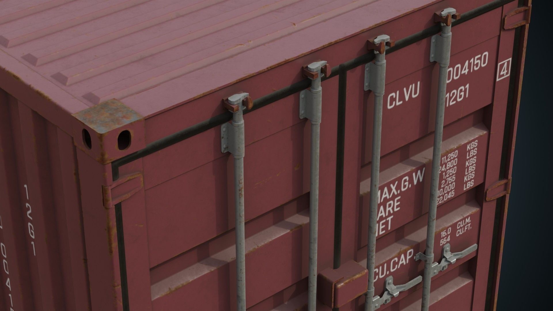 Cargo Container 5B Low-poly 3D model_8