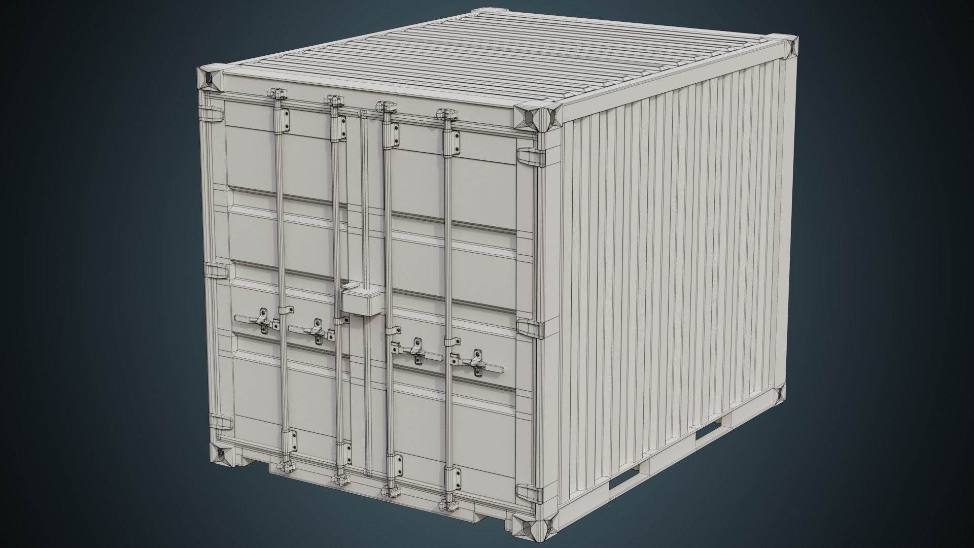 Cargo Container 5B Low-poly 3D model_9