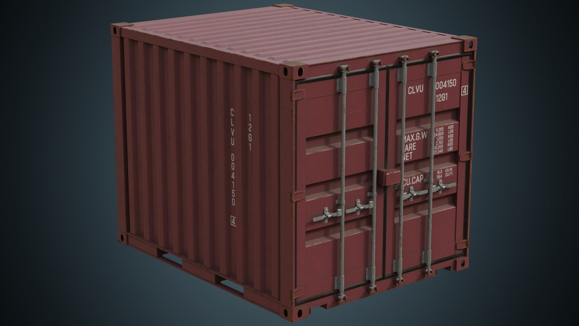 Cargo Container 5B Low-poly 3D model_4