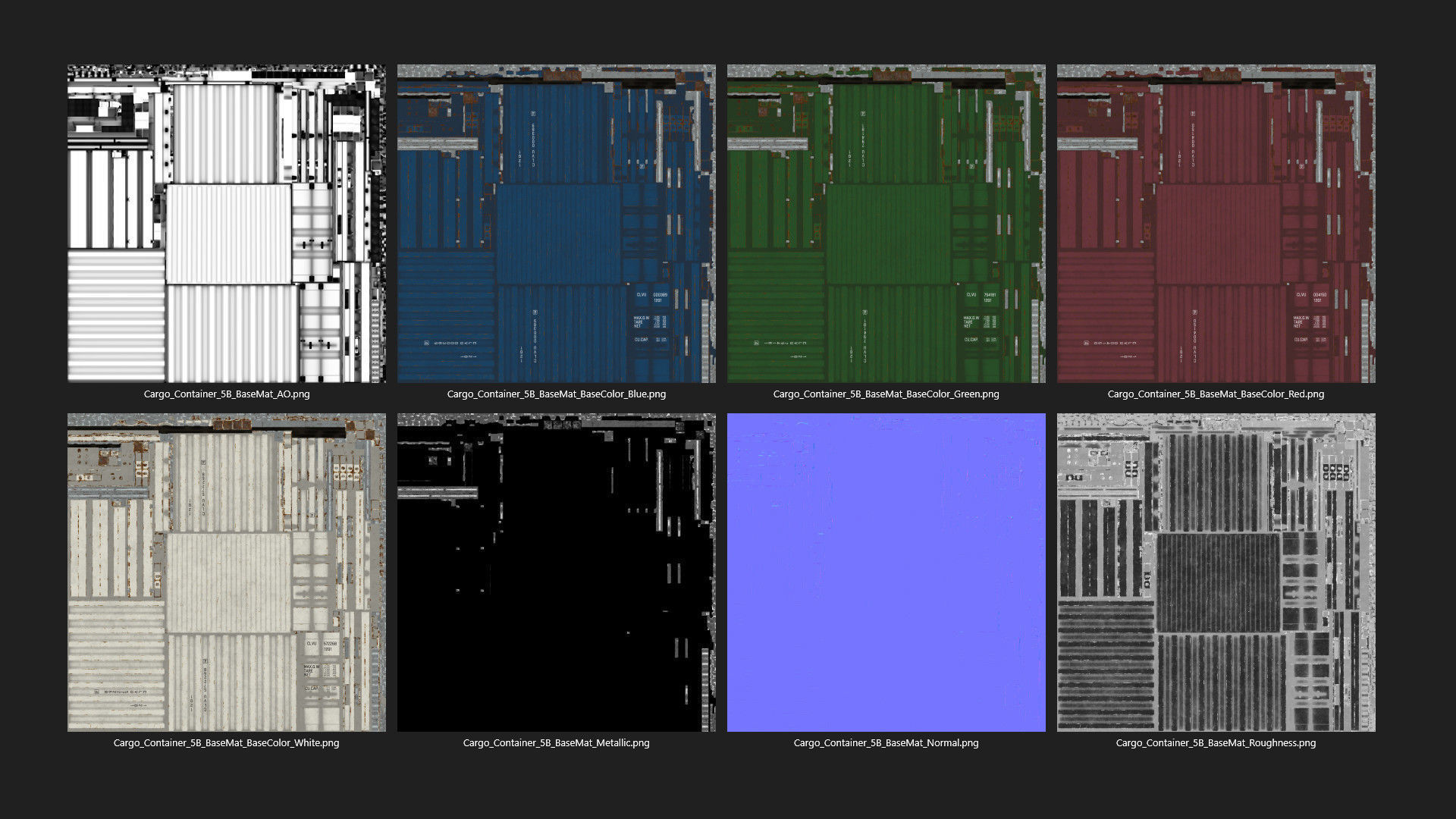 Cargo Container 5B Low-poly 3D model_12