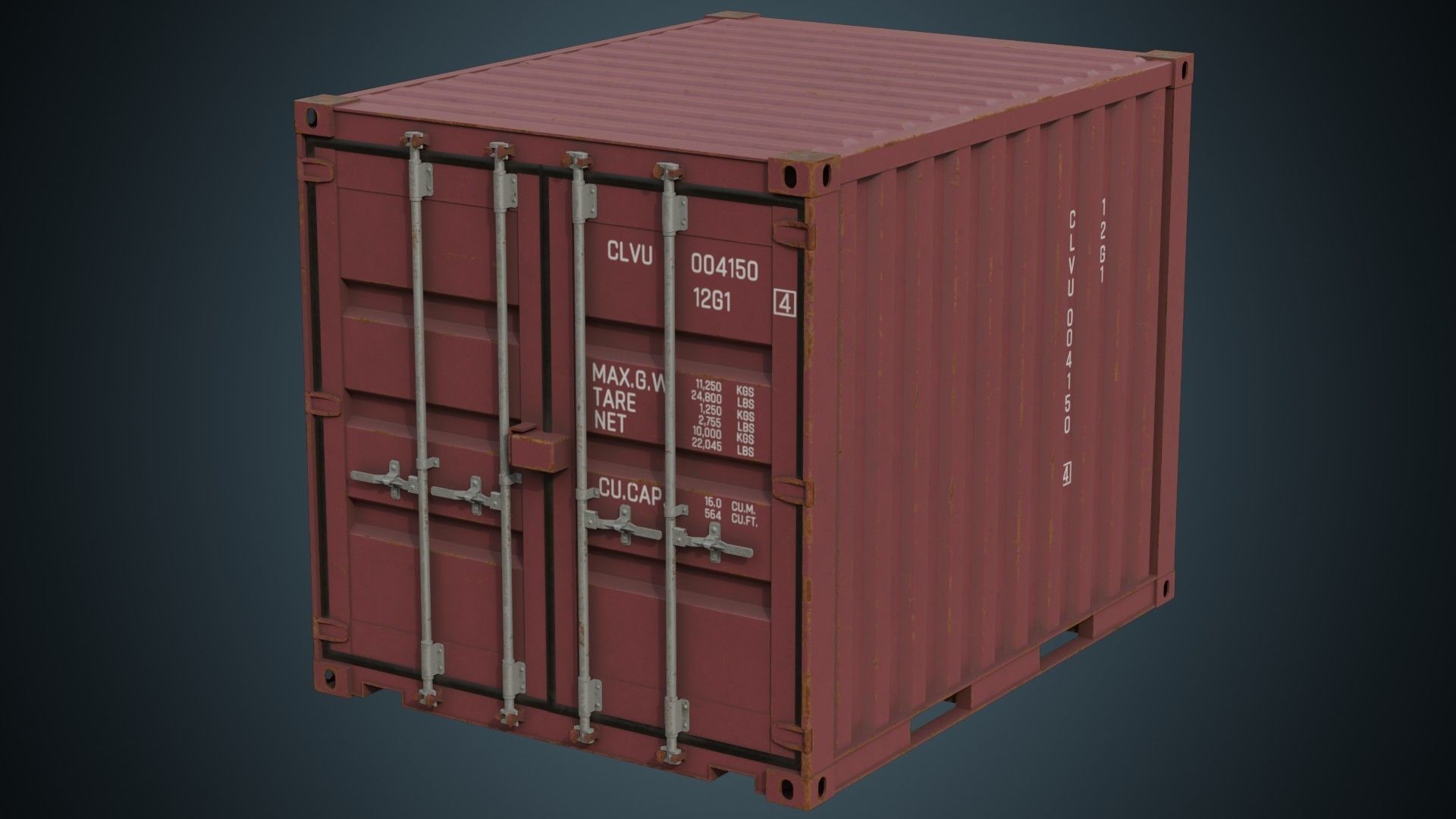 Cargo Container 5B Low-poly 3D model_3