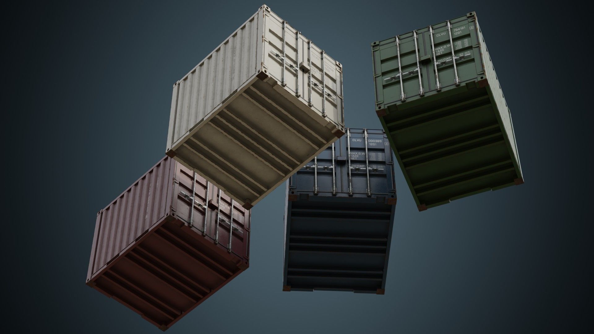 Cargo Container 5B Low-poly 3D model_2