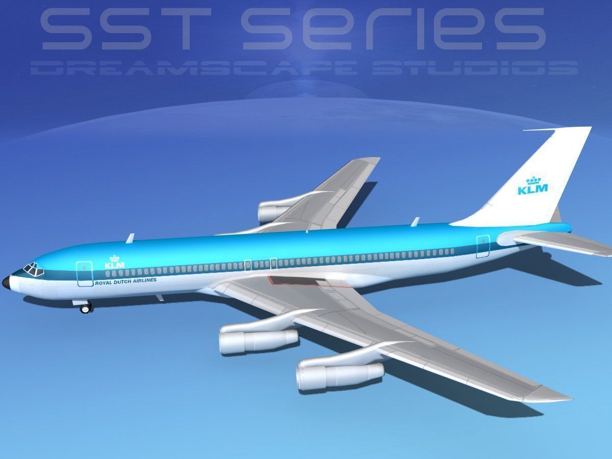Boeing 707-320 SS KLM Royal Dutch 3D model_9