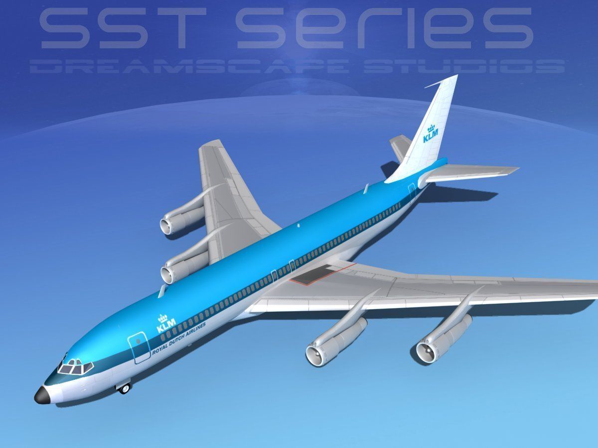 Boeing 707-320 SS KLM Royal Dutch 3D model_10