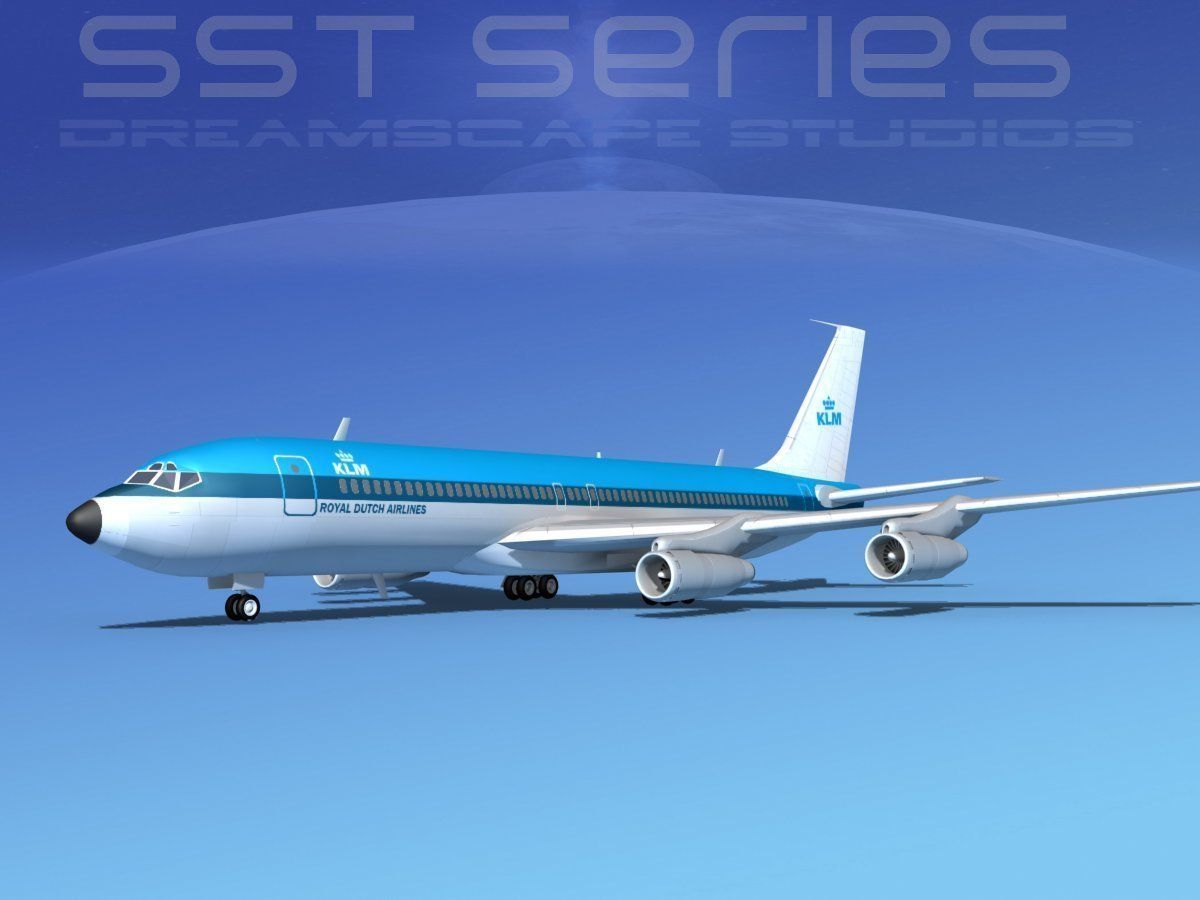 Boeing 707-320 SS KLM Royal Dutch 3D model_5
