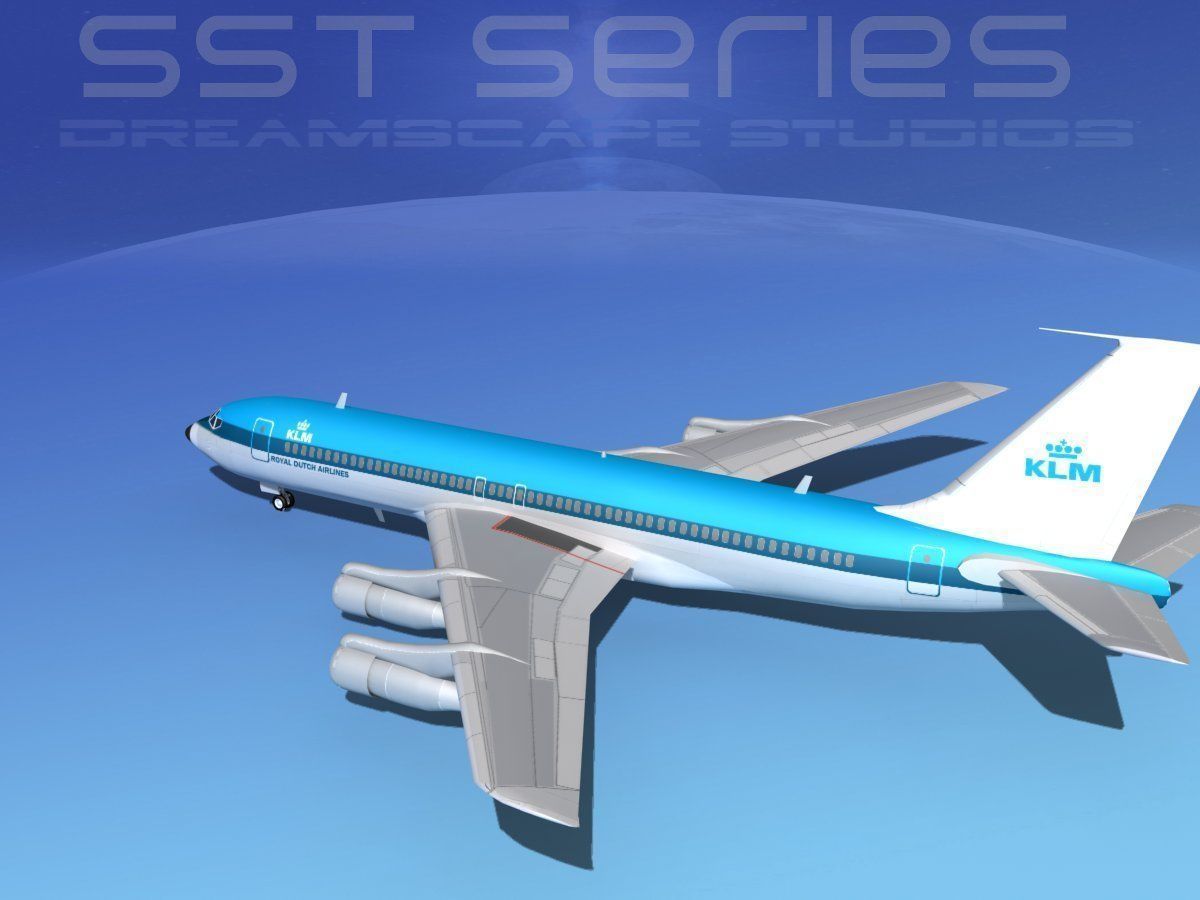Boeing 707-320 SS KLM Royal Dutch 3D model_8