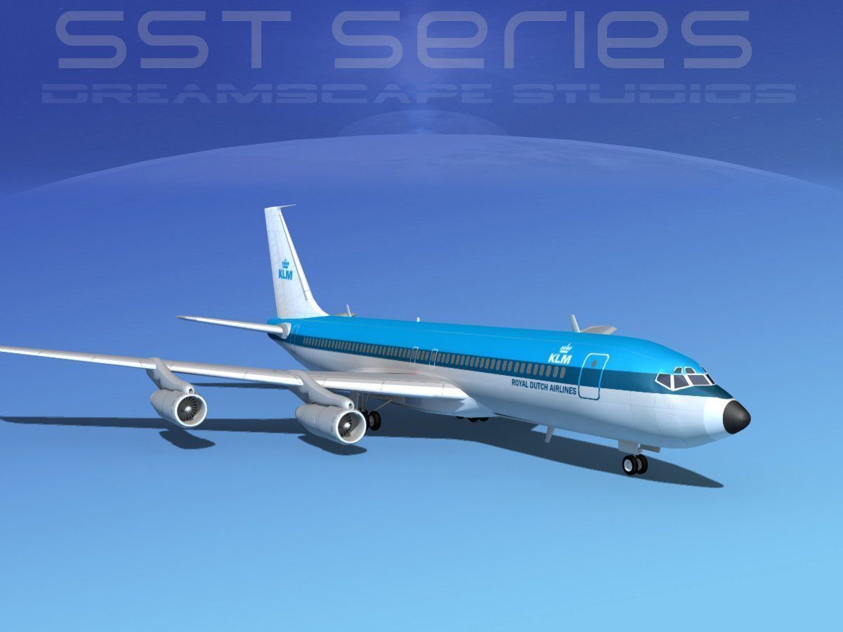 Boeing 707-320 SS KLM Royal Dutch 3D model_4