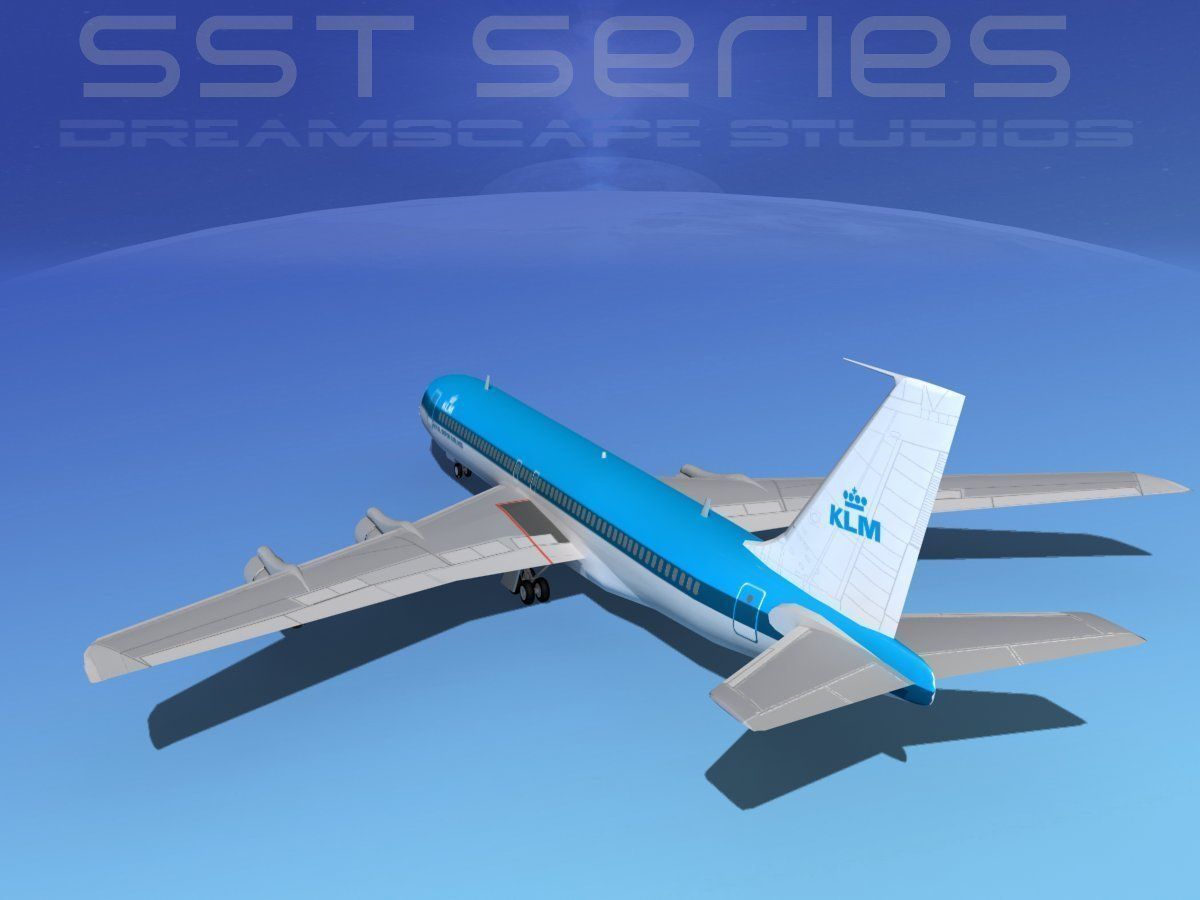 Boeing 707-320 SS KLM Royal Dutch 3D model_7