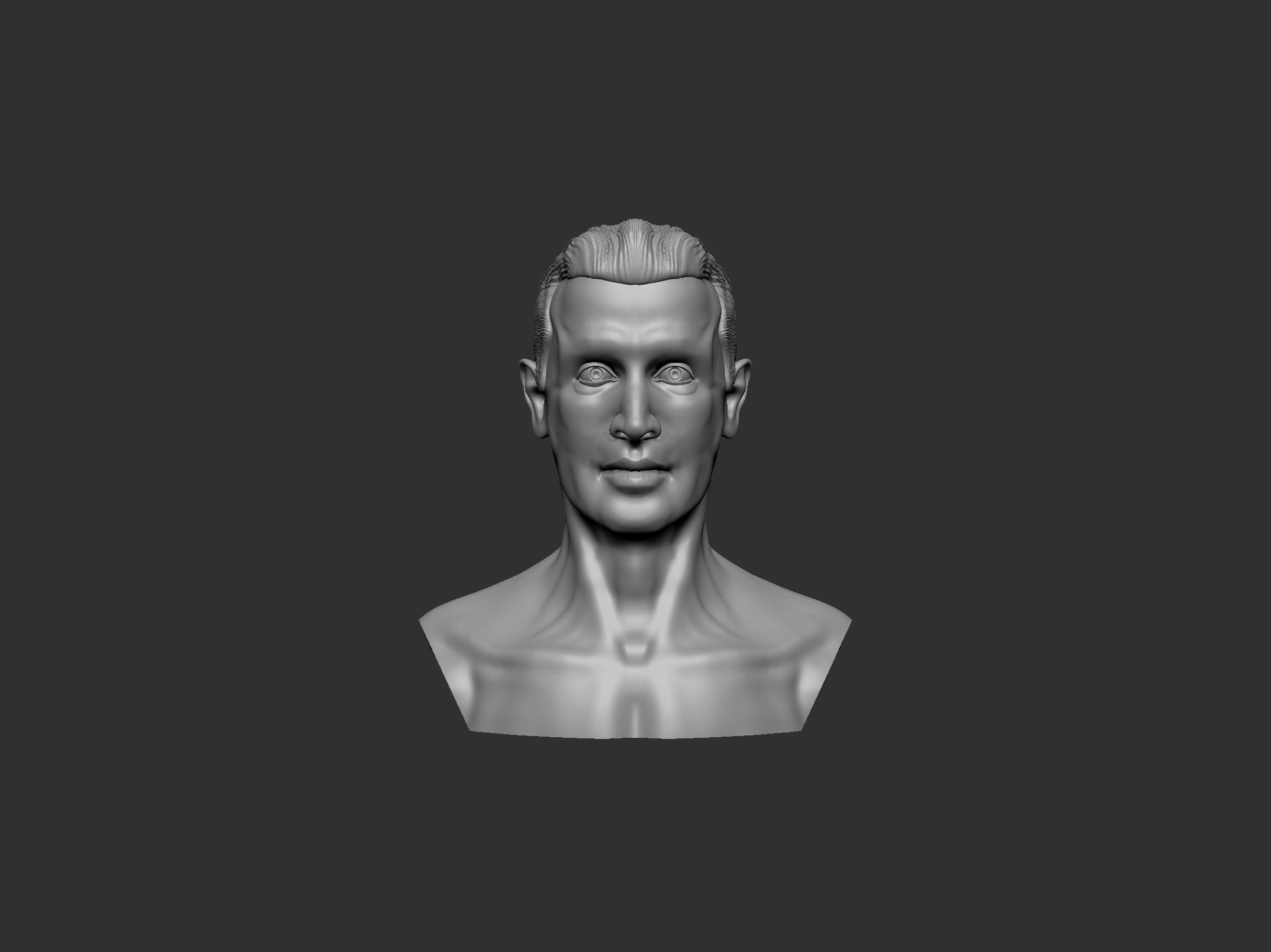 Male Head 1 3D print model_2