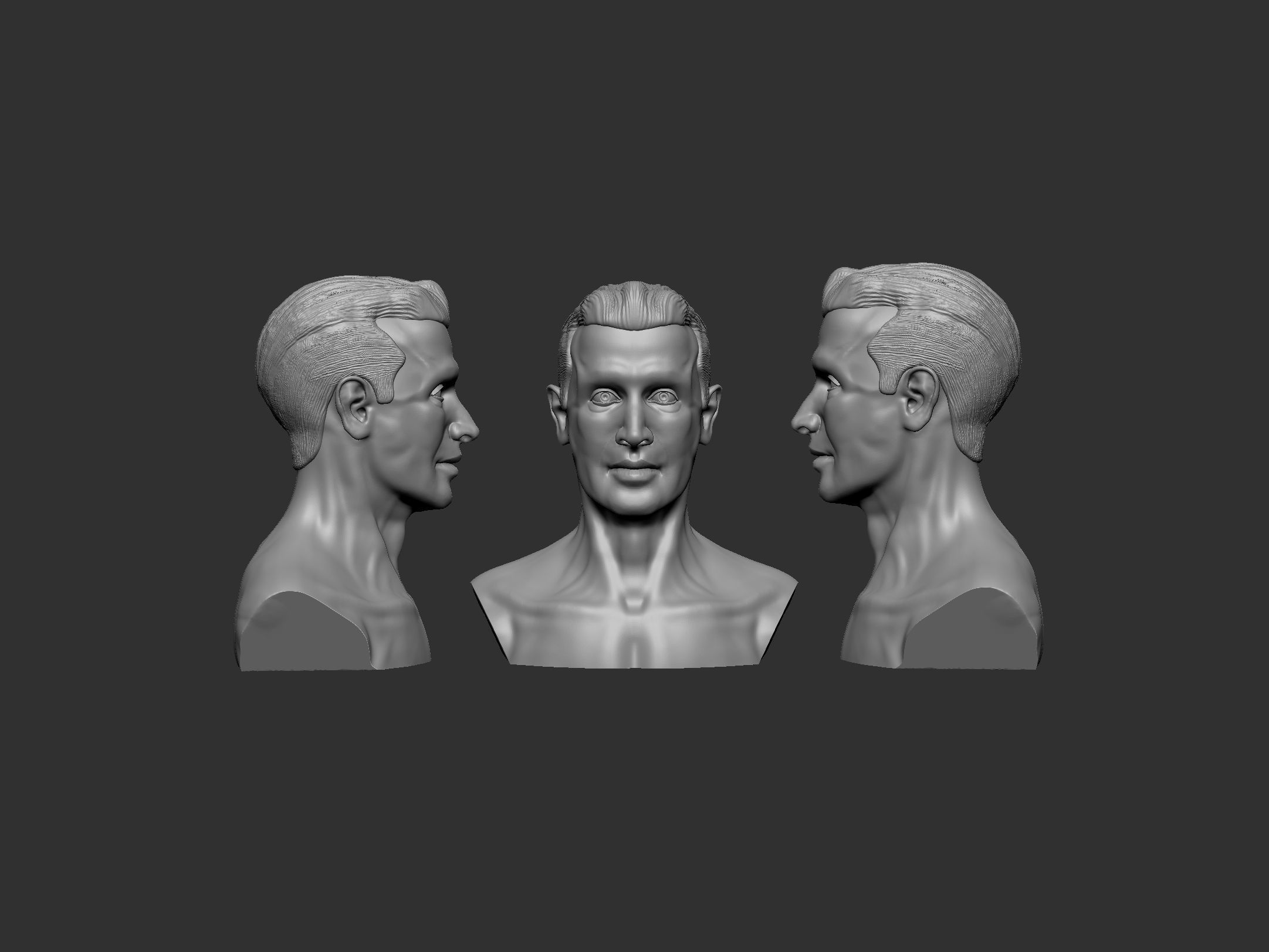 Male Head 1 3D print model_3
