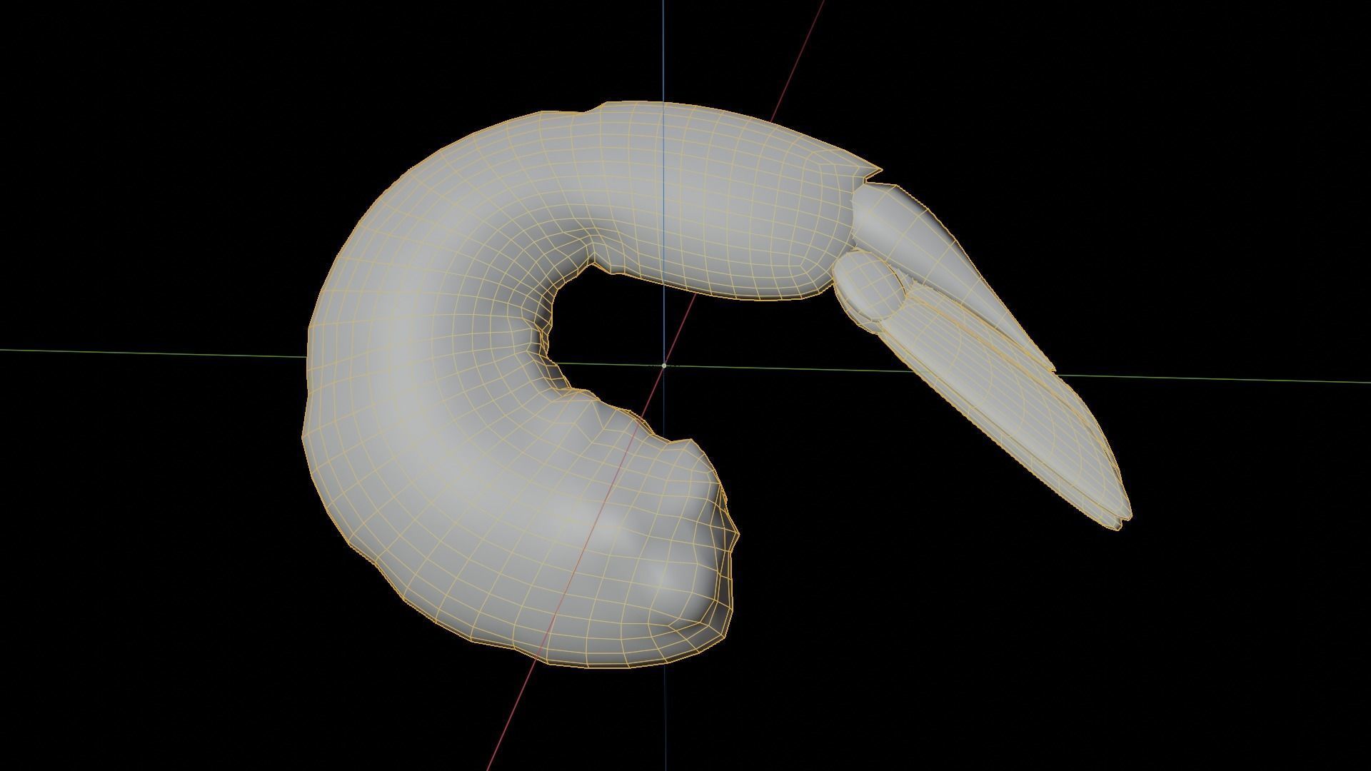 Cooked shrimp Low-poly 3D model_17