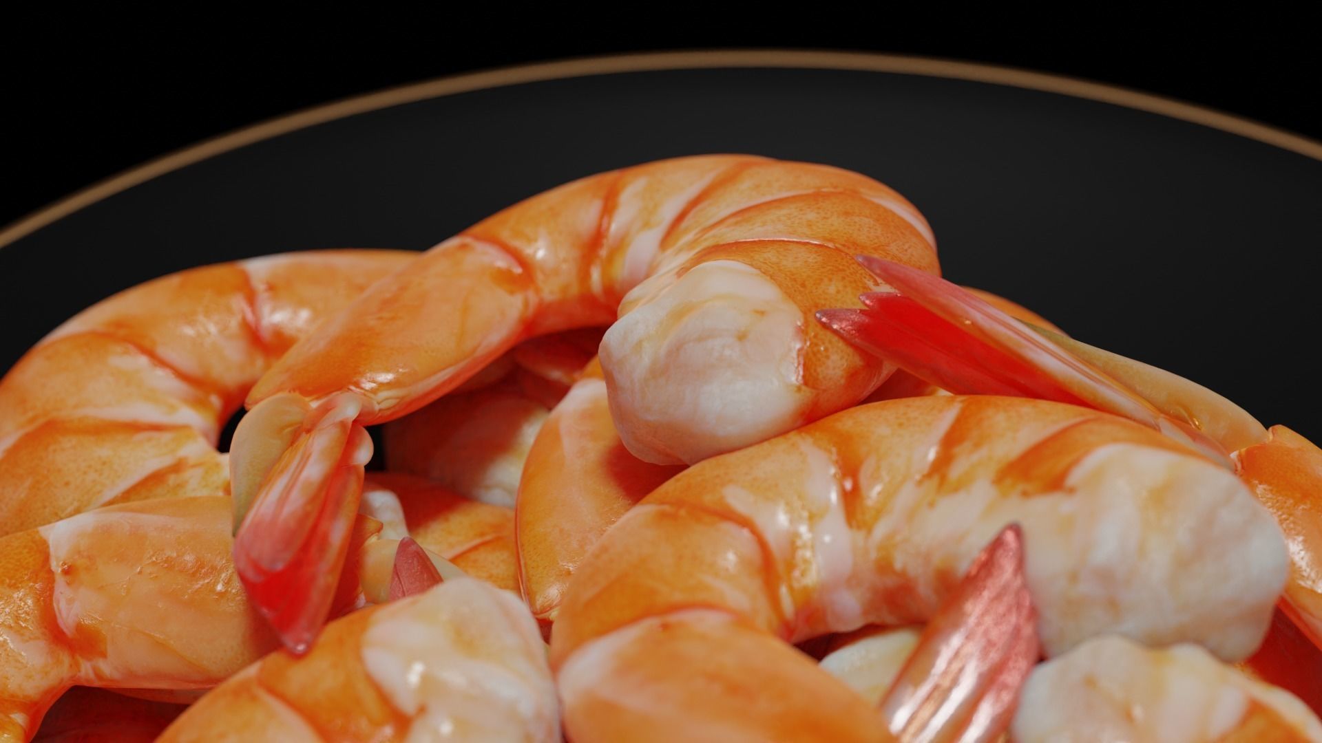 Cooked shrimp Low-poly 3D model_31