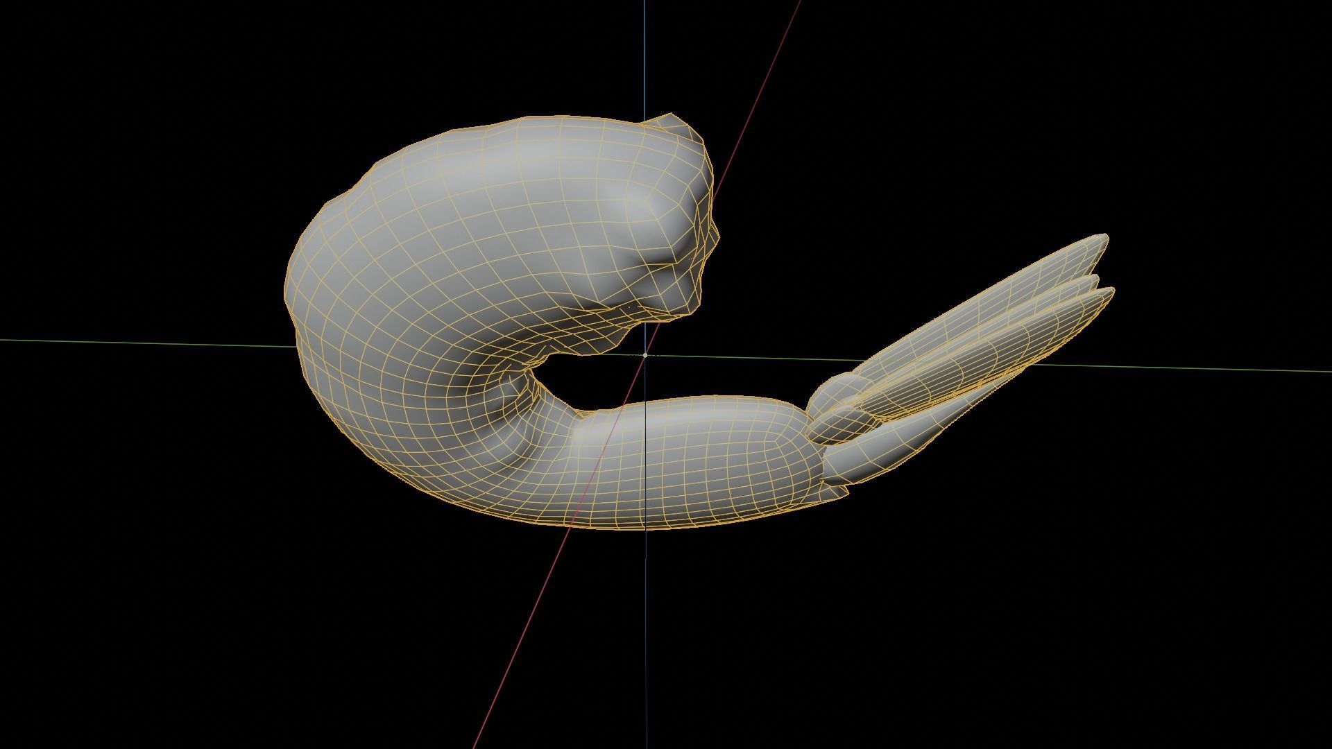 Cooked shrimp Low-poly 3D model_18